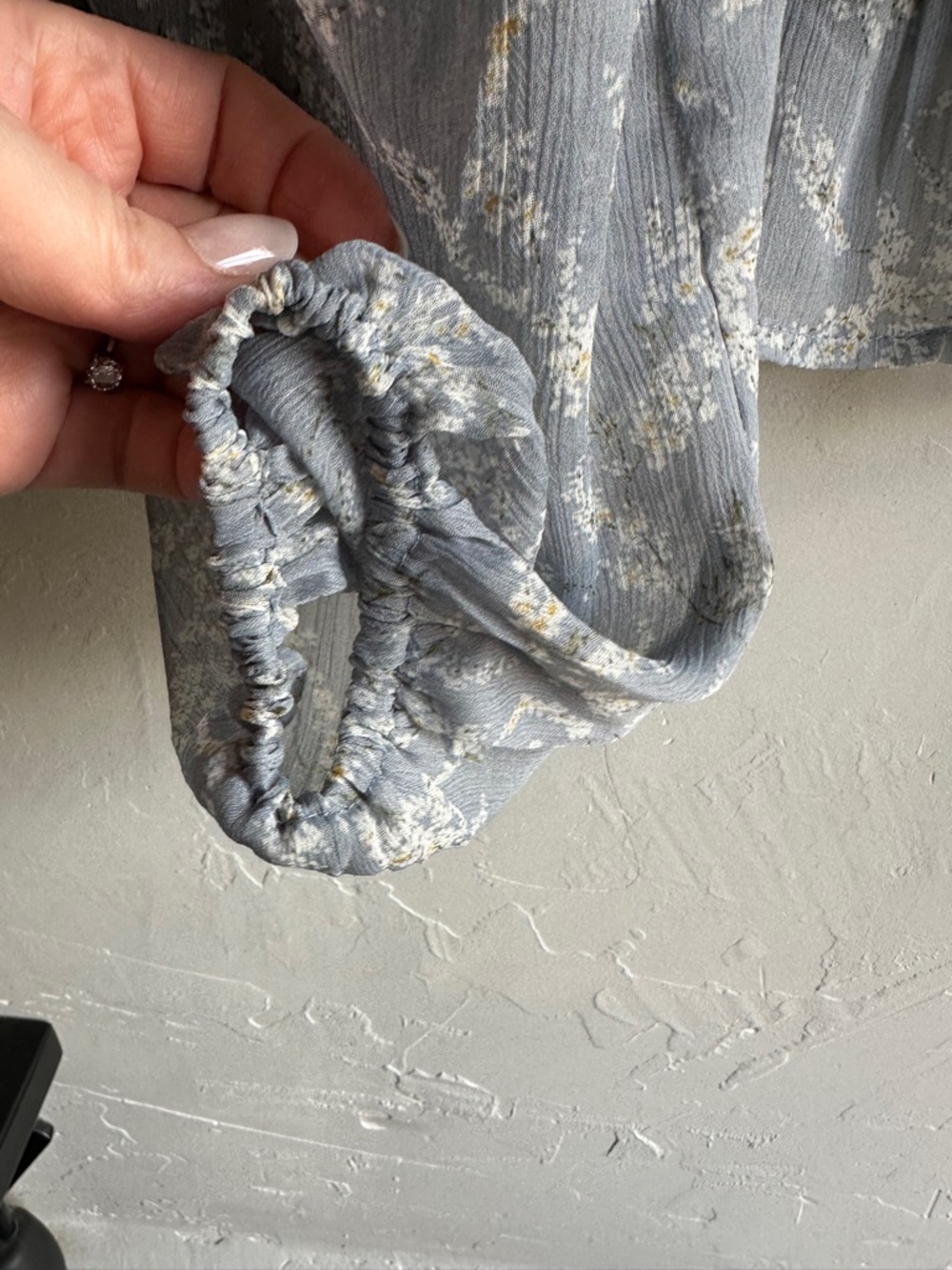 Alter’d State Blue Floral Ruched Milkmaid Blouse Cottagecore Coquette Top S - Picture 5 of 12